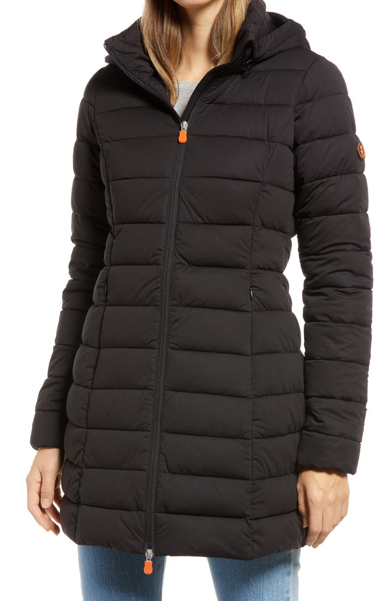 Save The Duck Emilia Recycled Coat with Detachable Hood, Alternate, color, 