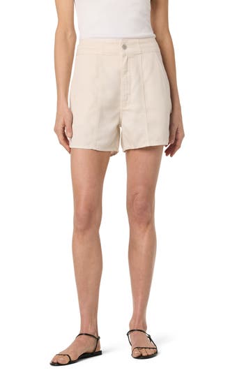 Shop Hudson Jeans Pieced Waist Denim Shorts In Coconut