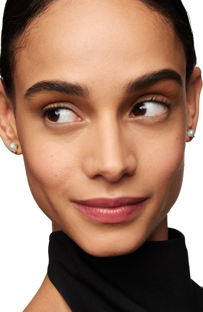 David Yurman Genuine Pearl & Diamond Post Earrings, Alternate, color, Two Tone