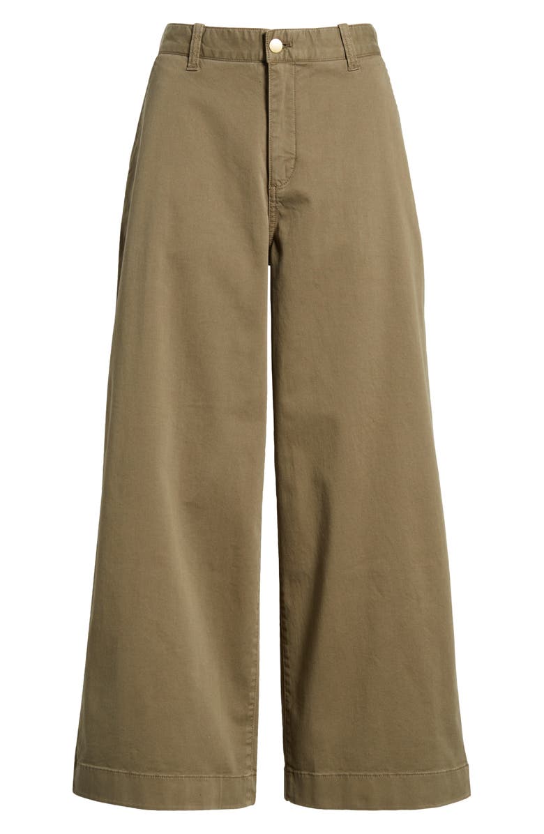 Caslon<sup>®</sup> Ultra High Rise Wide Leg Twill Pants, Alternate, color, Olive Burnt