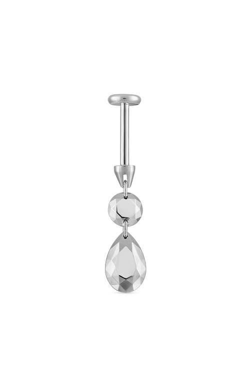 Shop Maria Tash Faceted Drop Earring In White Gold
