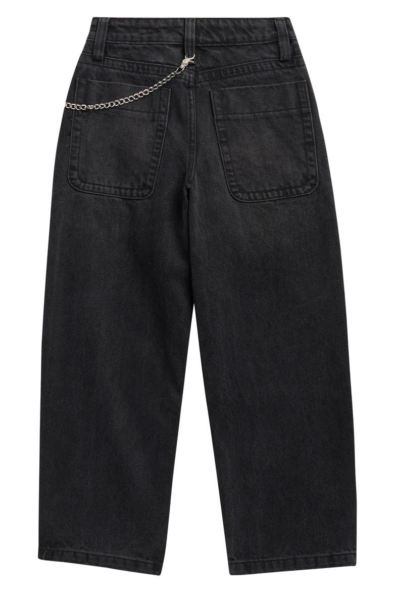 Kids' Draped Chain Baggy Skater Jeans, Alternate, color, 36W - BLACK