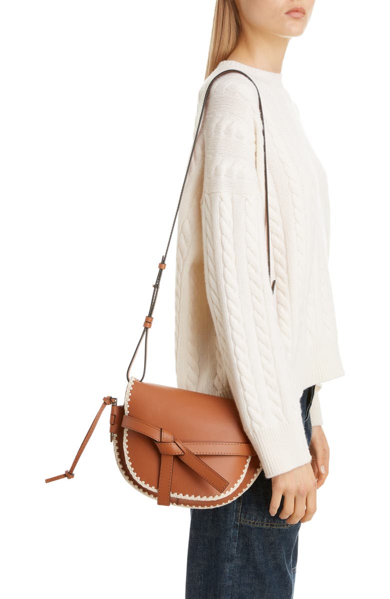 Loewe Small Gate Crochet Leather Crossbody Bag, Alternate, color,