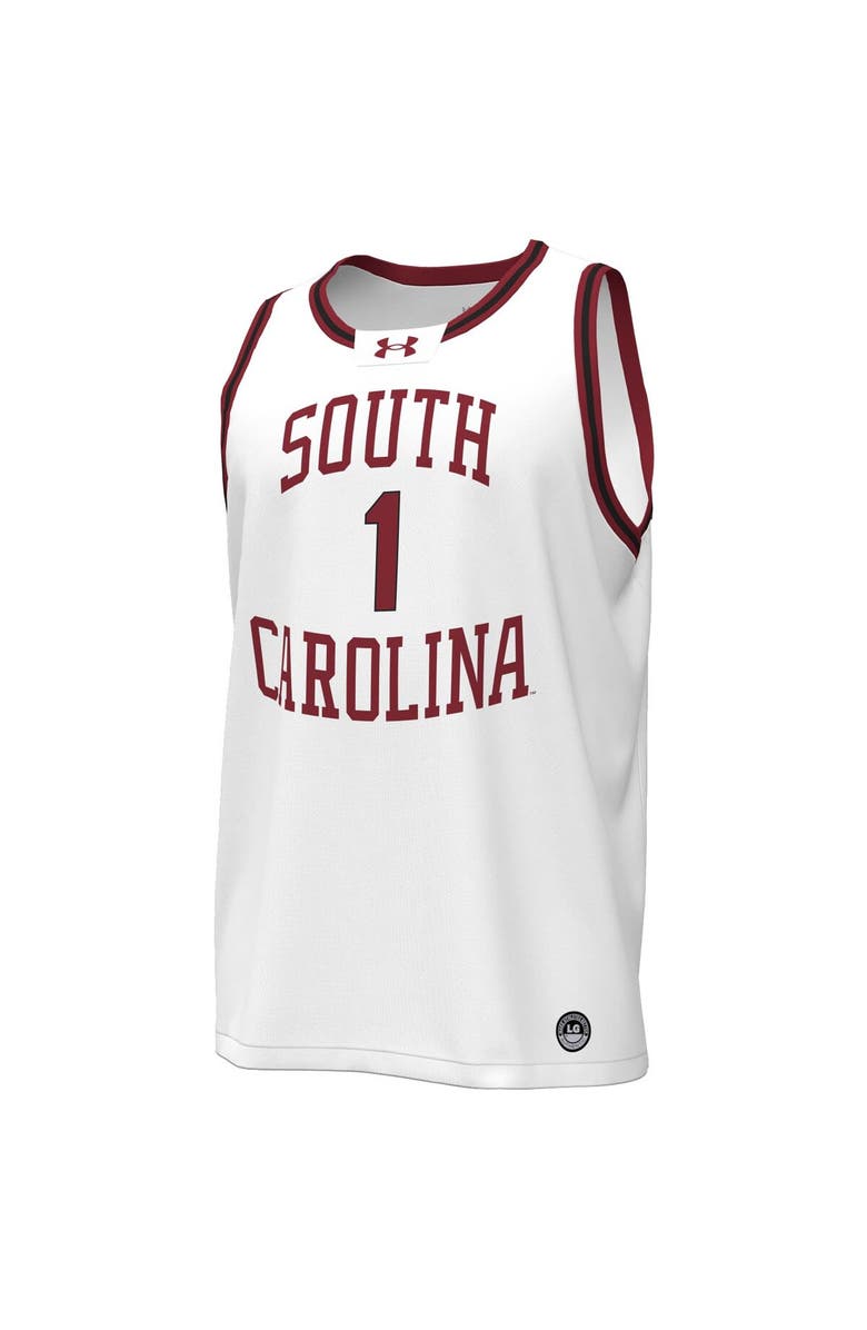 Under Armour Men's Under Armour #1 White South Carolina Gamecocks Throwback Replica Basketball Jersey, Alternate, color, White
