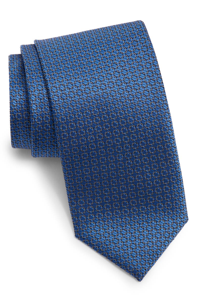Canali Neat Silk Tie, Main, color, 