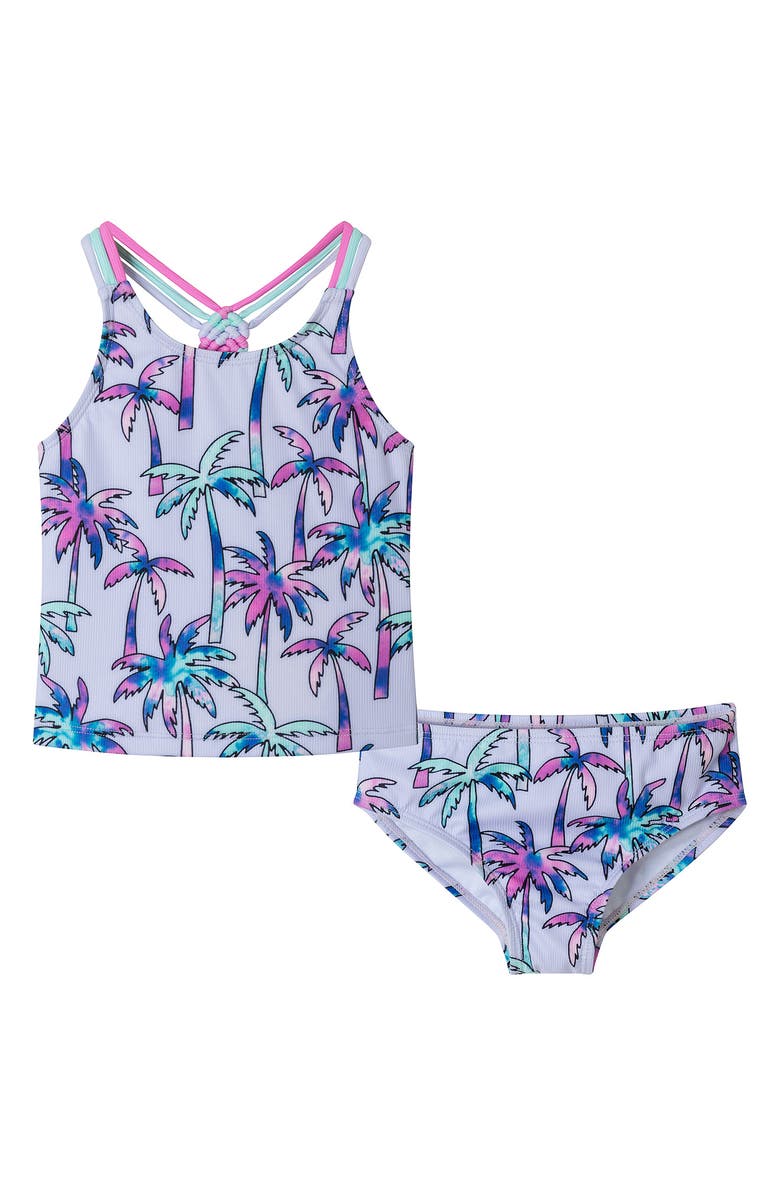 Andy & Evan Kids' Palm Tree Rib Two-Piece Swimsuit, Main, color, 