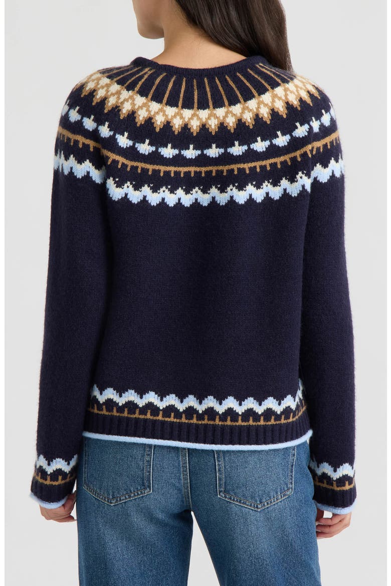 Fair Isle Crewneck Sweater, Alternate, color, DARK NAVY FAIR ISLE