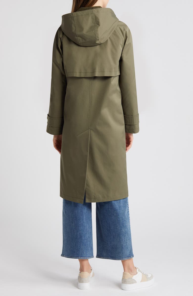 Sam Edelman Mac Longline Coat with Removable Hood, Alternate, color, Loden