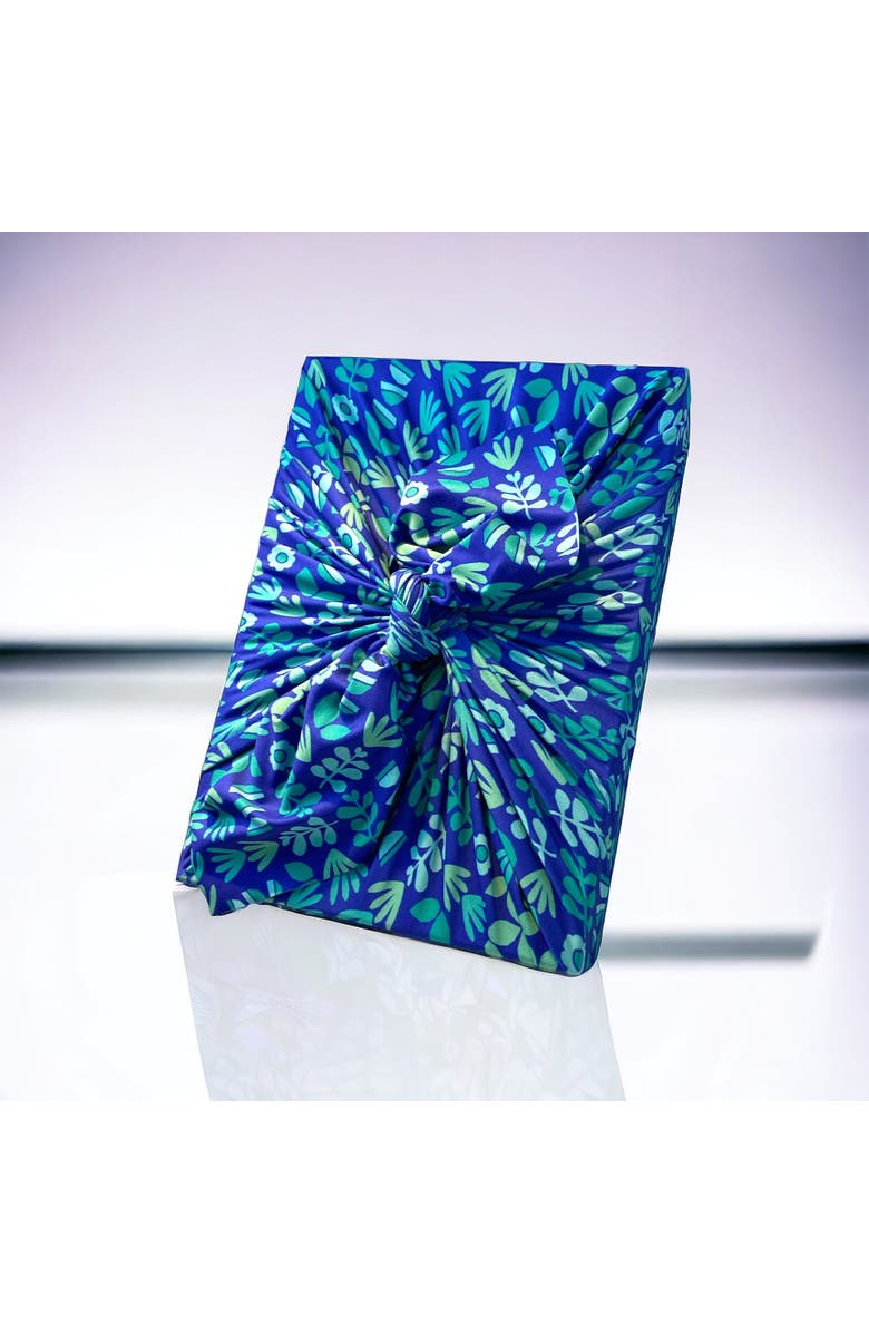Shiki Wrap Set of 3 - Reusable Cloth Furoshiki Gift Wrap | Blue Botanical, Alternate, color, Blue Botanical