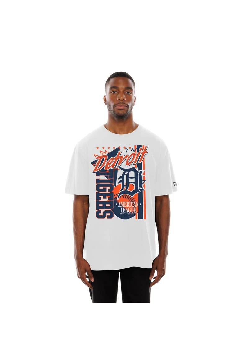 Men's New Era White Detroit Tigers Big Graphic Domestic T-Shirt, Alternate, color, White