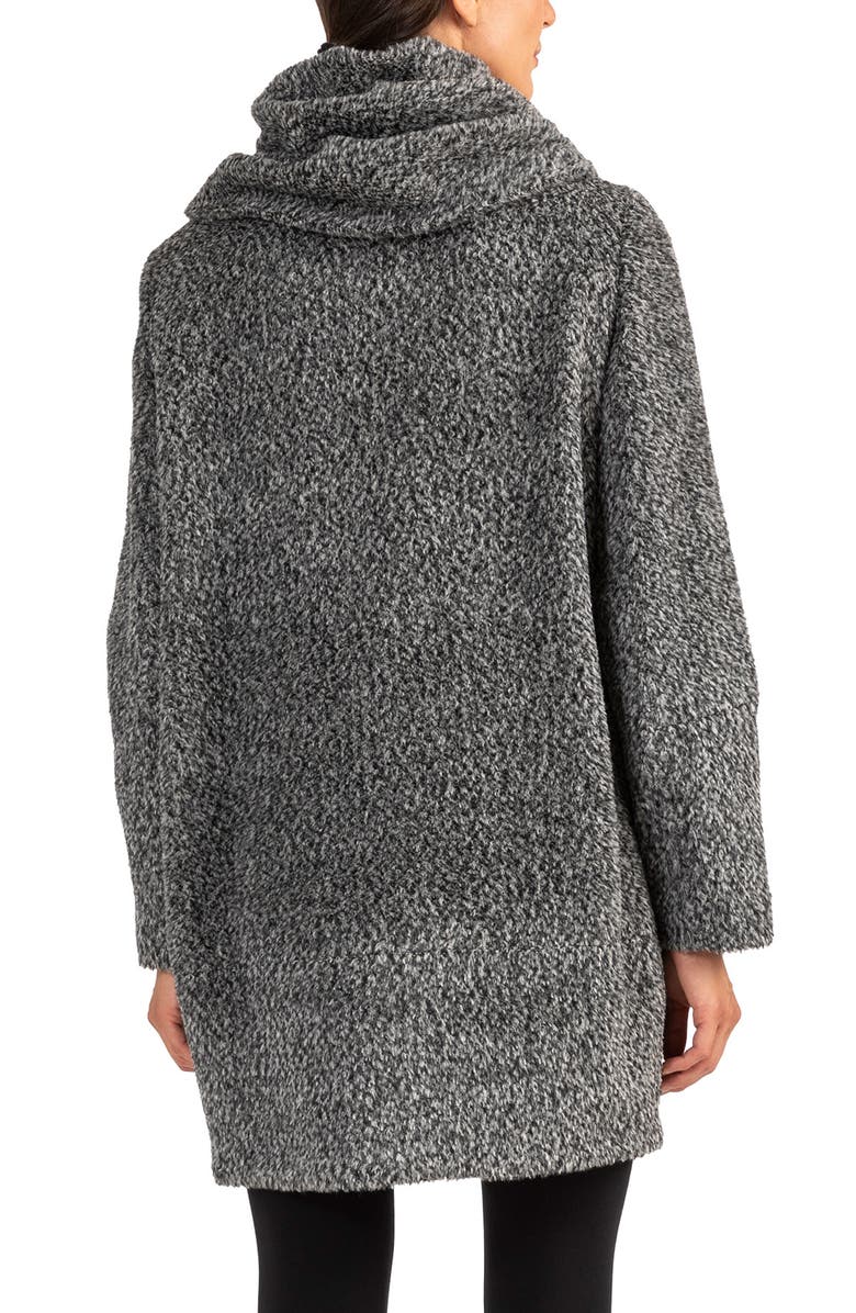 Sofia Cashmere Cocoon Wool & Alpaca Blend Bouclé Coat, Alternate, color, 007Blkwh