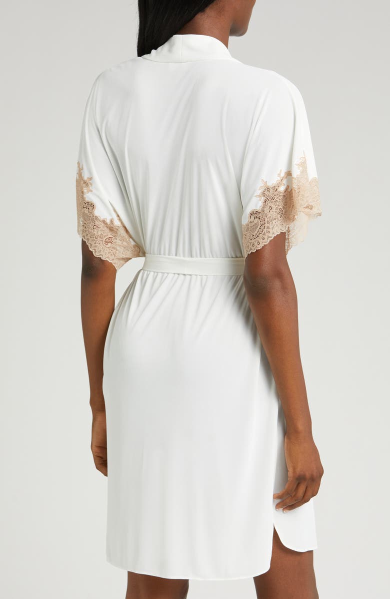 Natori Thalia Lace Appliqué Short Sleeve Robe, Alternate, color, 
