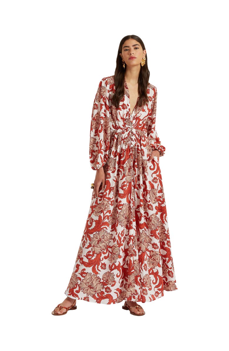 La DoubleJ Long Camerino Dress Reef White, Main, color, 