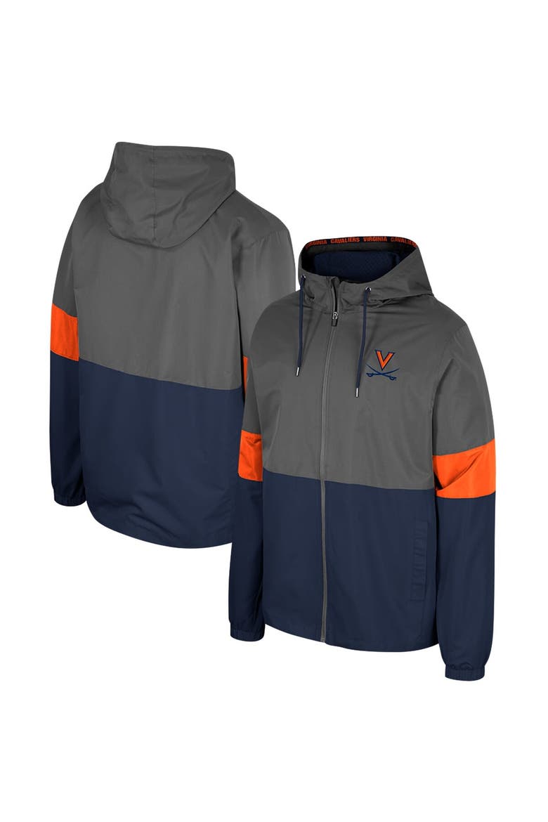 Men's Colosseum Charcoal Virginia Cavaliers Miles Full-Zip Jacket, Main, color, Charcoal