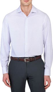 W.R.K Slim Fit Double Diamond Print Performance Dress Shirt