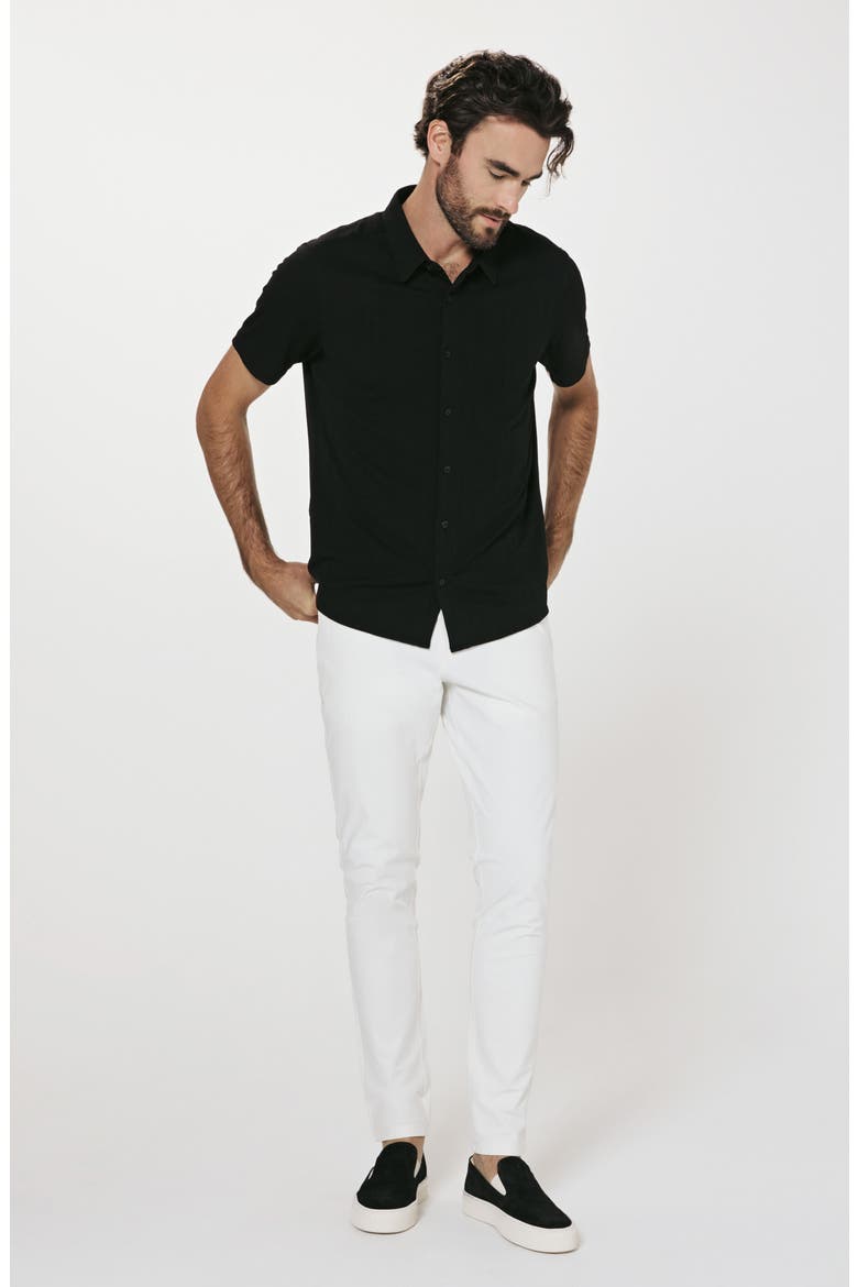 Napoli Short Sleeve Stretch Shirt, Alternate, color, BLACK