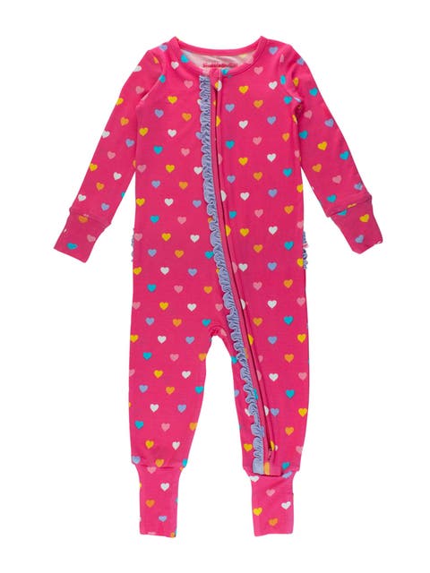 SoftSnooze Baby Girls Ruffle One Piece Convertible Pajamas