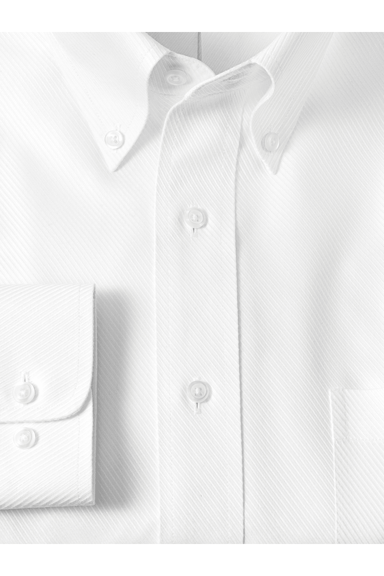 Non-iron Cotton Twill Button Down Collar Dress Shirt, Alternate, color, White