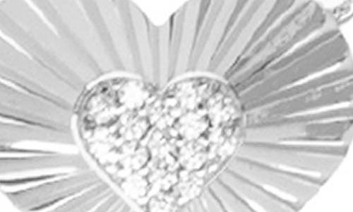 Marlyn Schiff Pavé Etched Heart Pendant Necklace