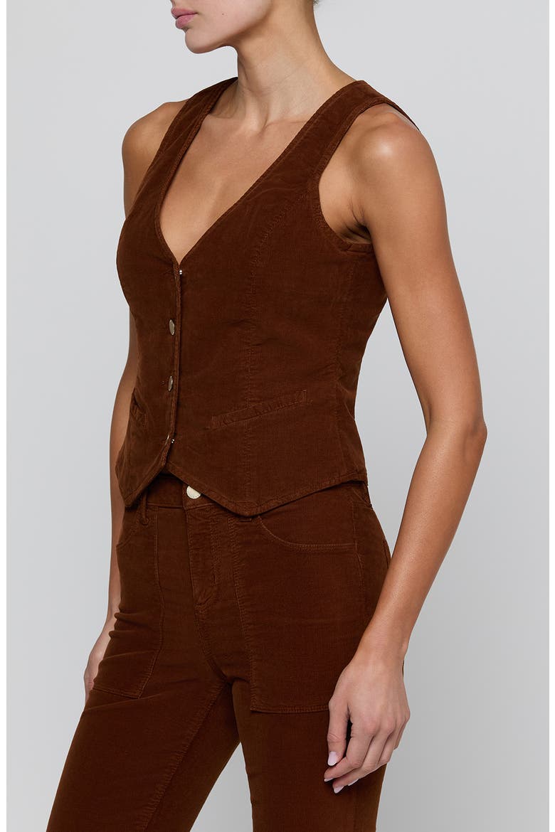 Yelena Corduroy Vest, Alternate, color, JAVA