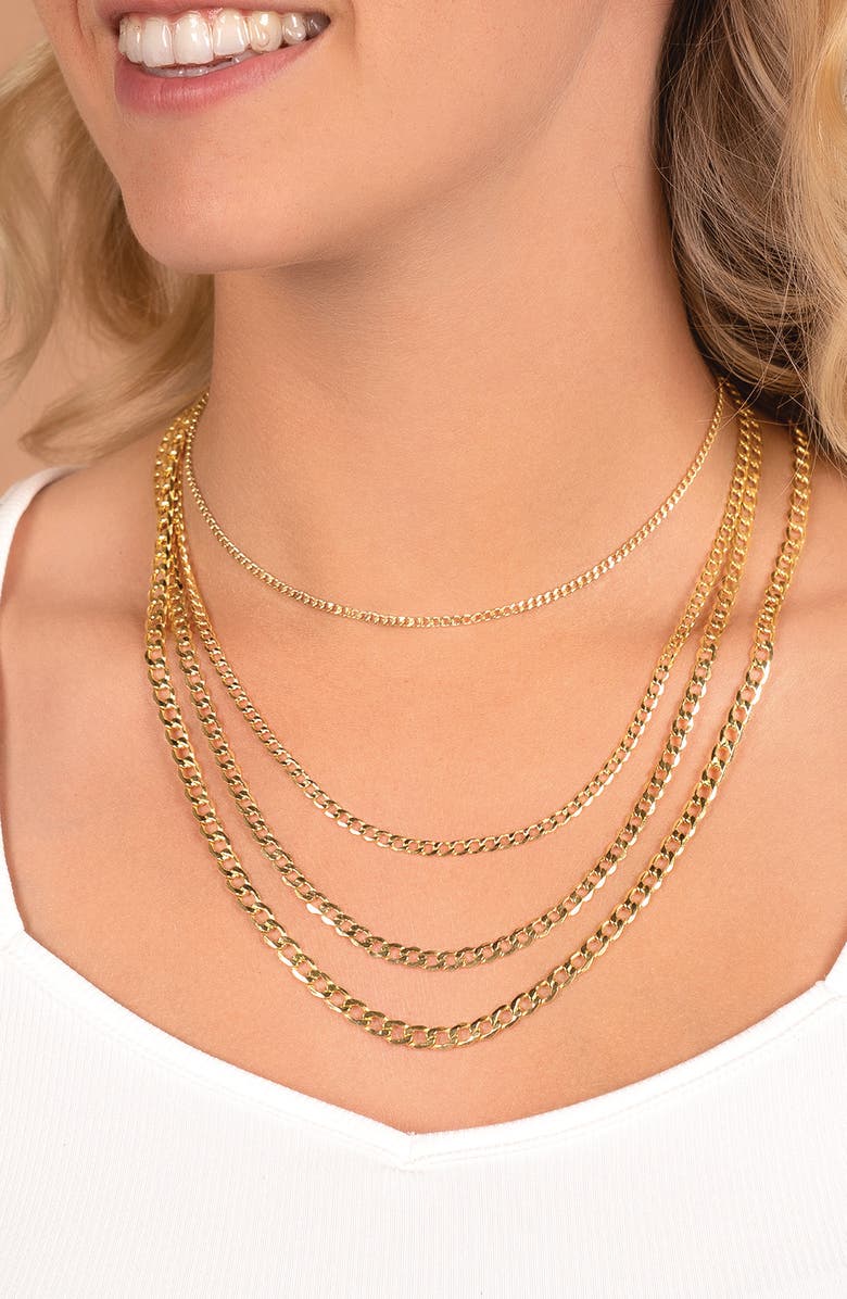 BEST SILVER 14K Yellow Gold 6mm Cuban Chain Necklace, Alternate, color,