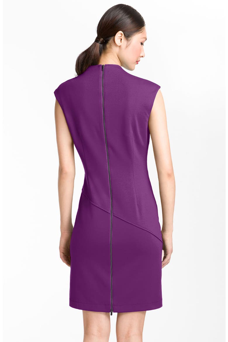 Seamed Ponte Knit Sheath Dress, Alternate, color, MULBERRY