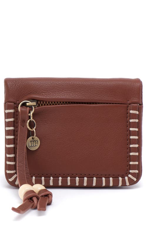 Hobo Mini Lumen Leather Bifold Wallet In Brown