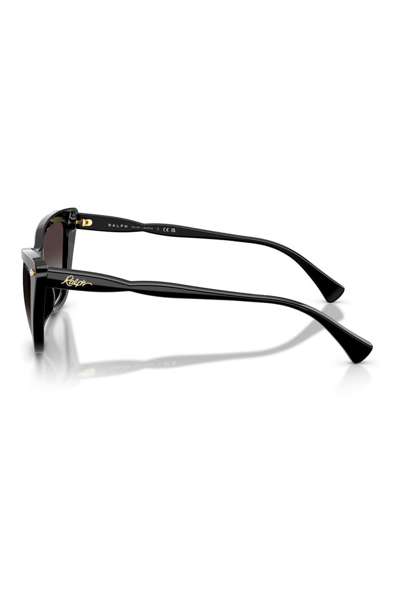 57mm Cat Eye Sunglasses, Alternate, color, SHINY BLACK / GREY GRADIENT