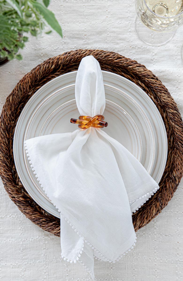 Juliska Berry Trim Set of 4 Cotton & Linen Napkins, Alternate, color, 