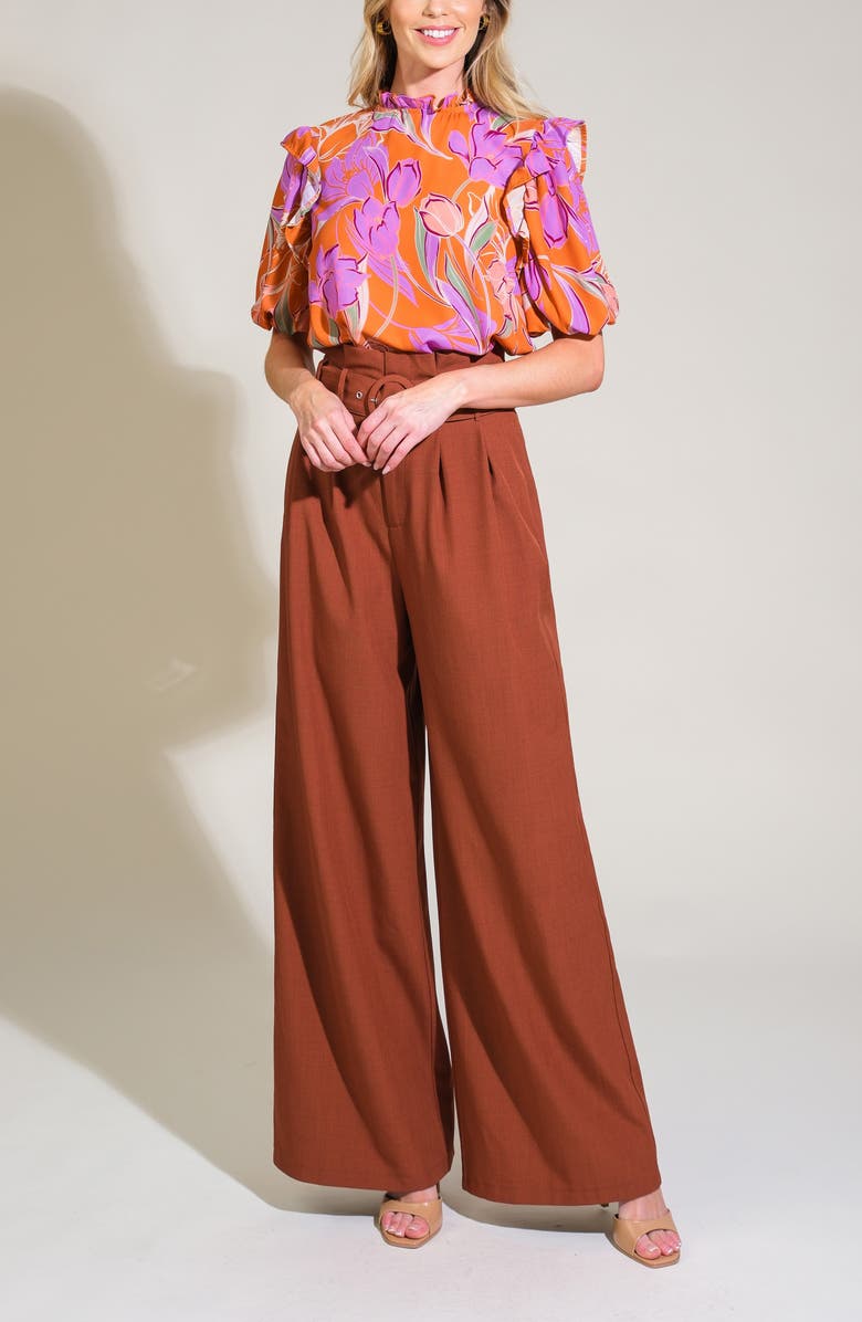 FLYING TOMATO Floral Print Top, Alternate, color, Rust