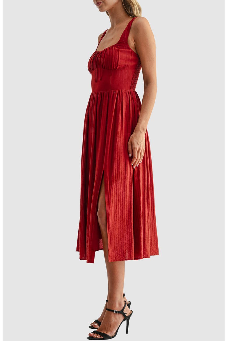 Textured Midi Dress, Alternate, color, DEEP RED