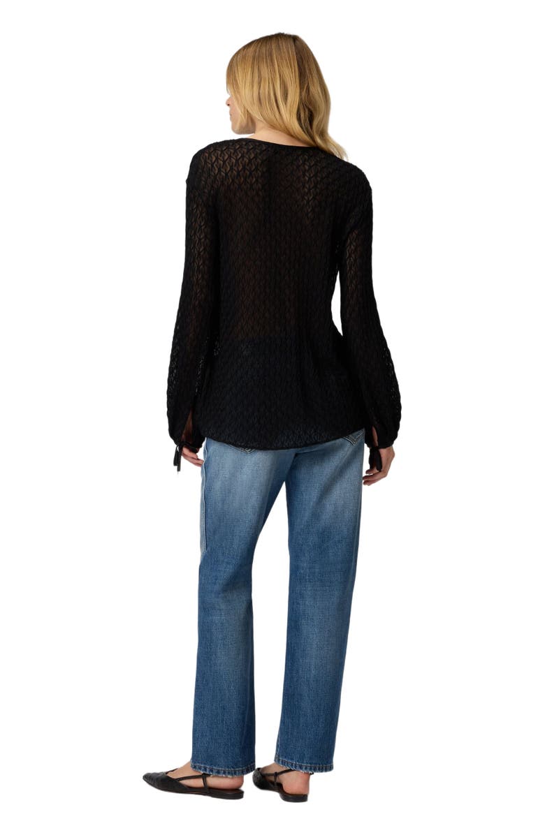Missoni Crew Neck Blouse In Wool Blend, Alternate, color, Black