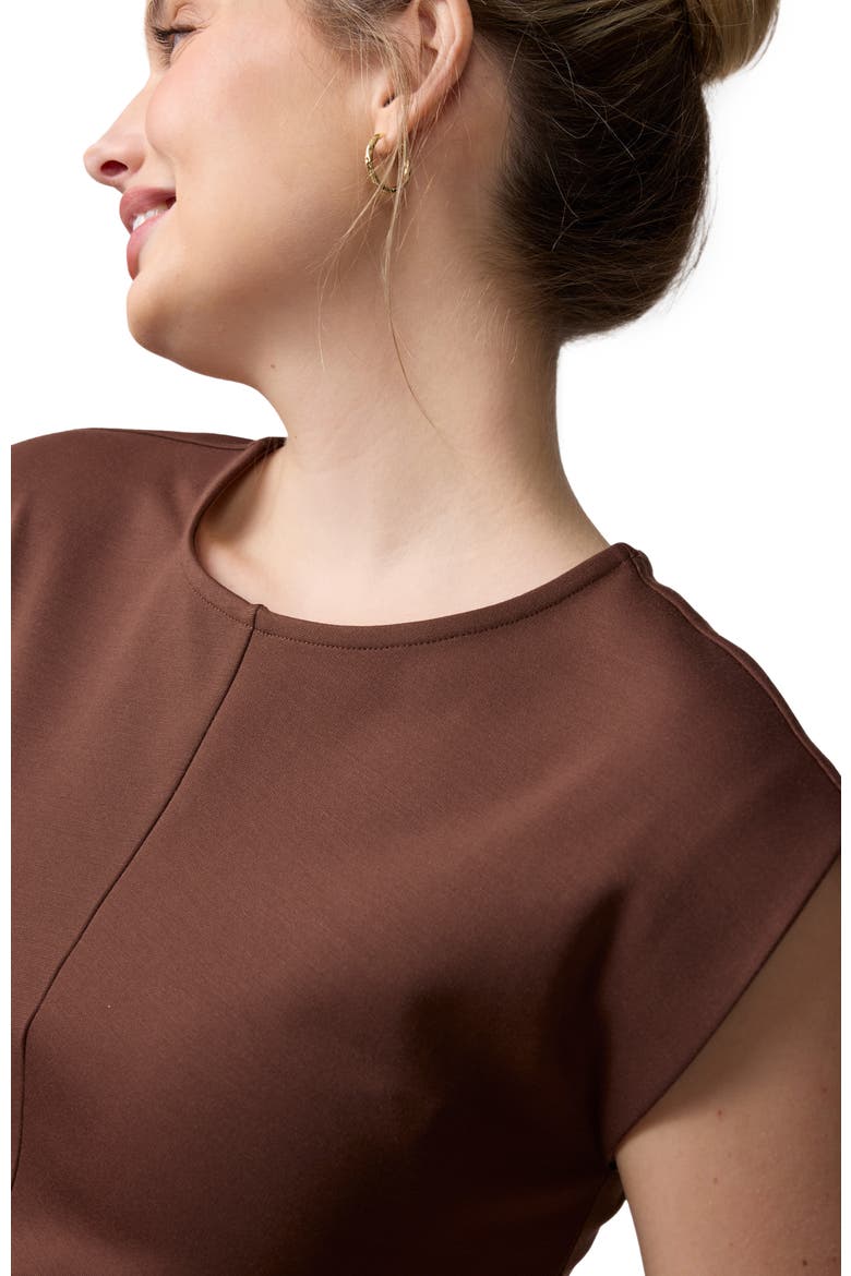 The Modern Muse Maternity Midi Dress, Alternate, color, Dark Brown