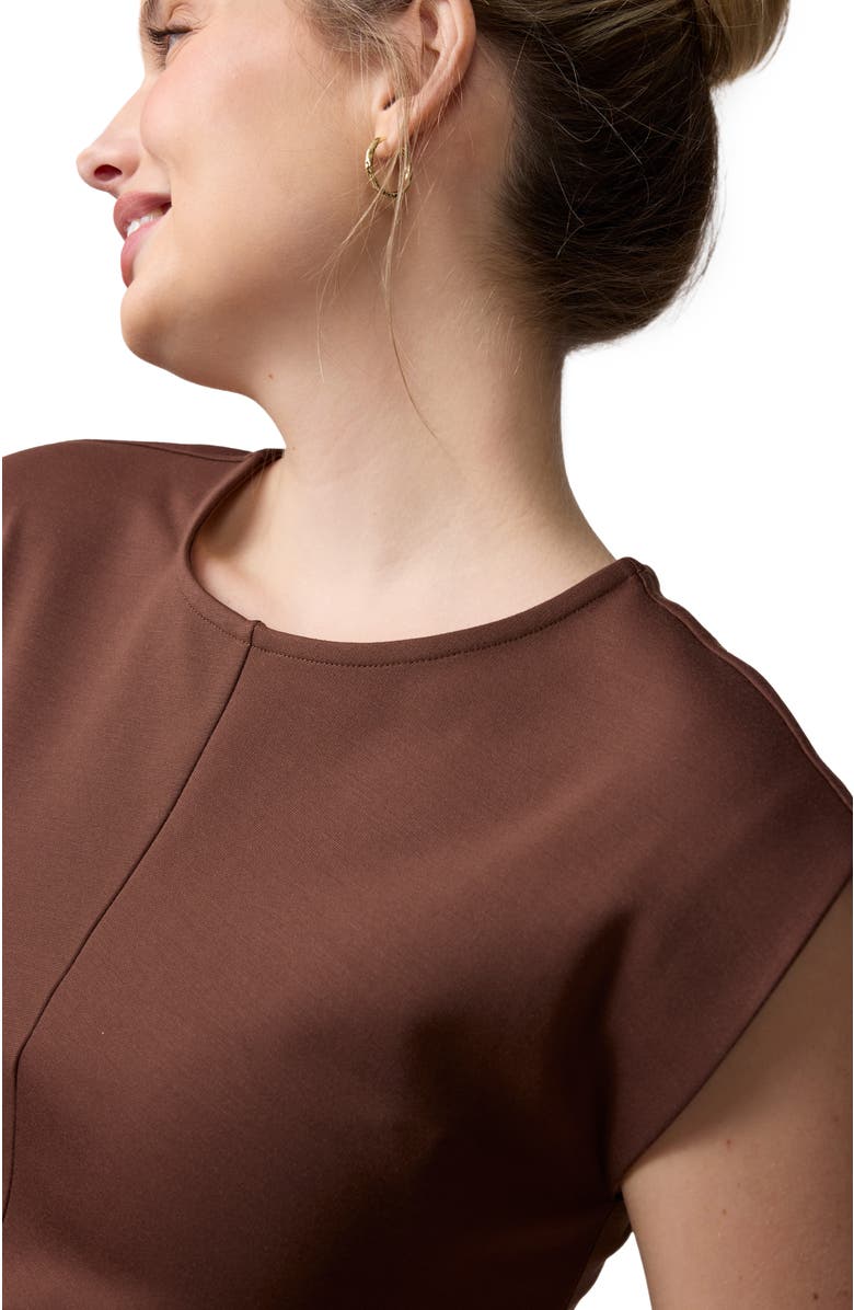 Ingrid & Isabel The Modern Muse Maternity Midi Dress, Alternate, color, Dark Brown