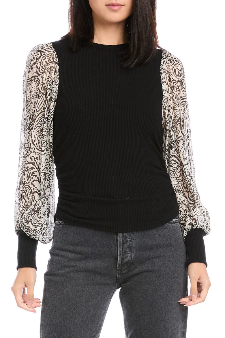 Bishop Long Sleeve Top, Main, color, BLACK