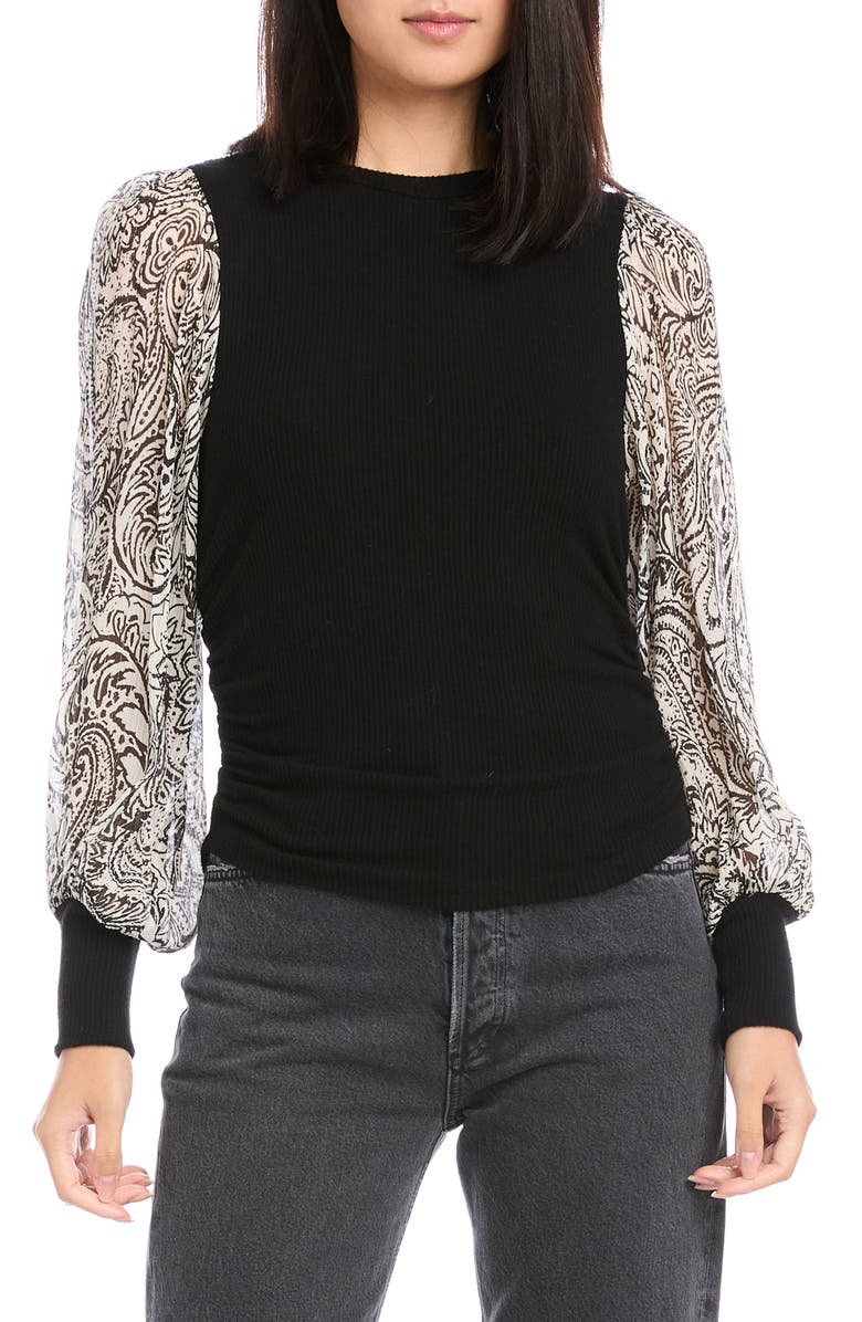 FIFTEEN TWENTY Bishop Long Sleeve Top, Main, color, 