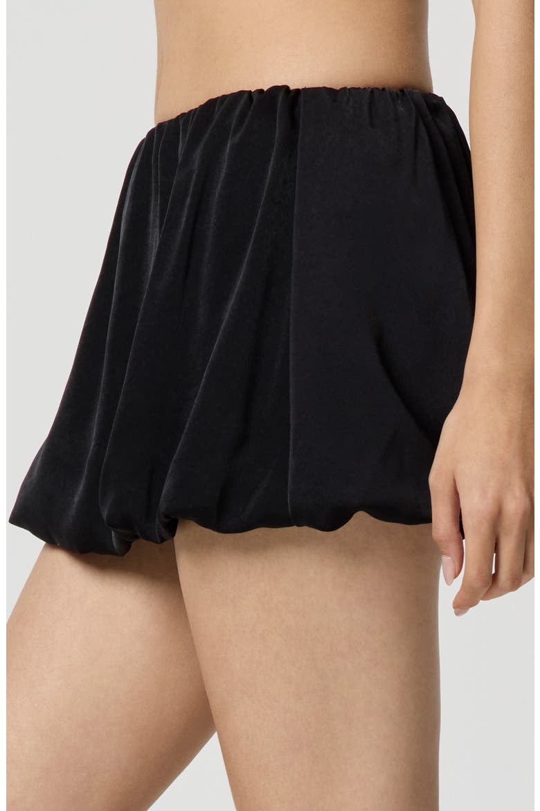 Silky Satin Bubble Skirt, Alternate, color, BLACK