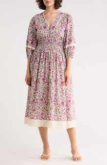 Maisie Floral Smocked Waist Midi Dress