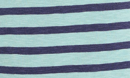 Nzt By Nic+zoe Striped Boat Neck Tank Top In Aqua Multi