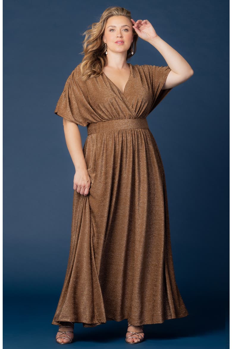 Geneva Metallic Gown, Alternate, color, MOCHA SPARKLE