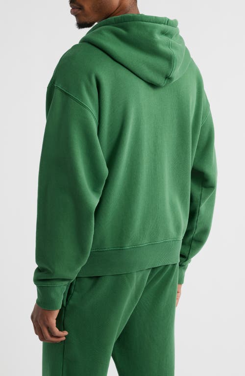 Elwood Core Oversize Terry Full Zip Hoodie In Green