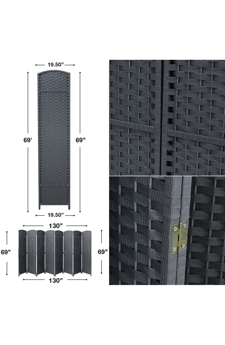 SORBUS Grey Room Divider, Alternate, color,