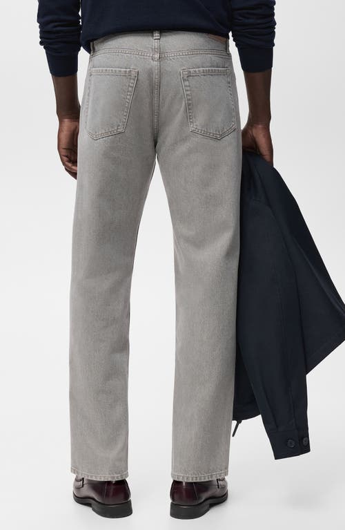 Mango Moby Straight Fit Cotton Jeans In Gray