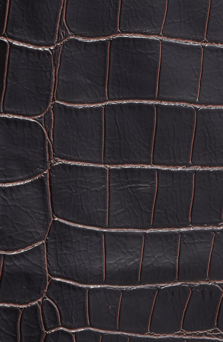 Bernardo Croc Embossed Faux Leather Jacket, Alternate, color, Brown