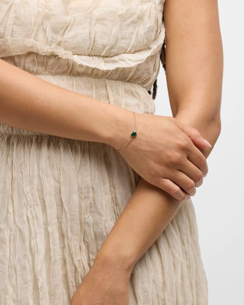 Jan Leslie Heart Bracelet Set In Sterling Silver With 18k Gold Overlay In Green