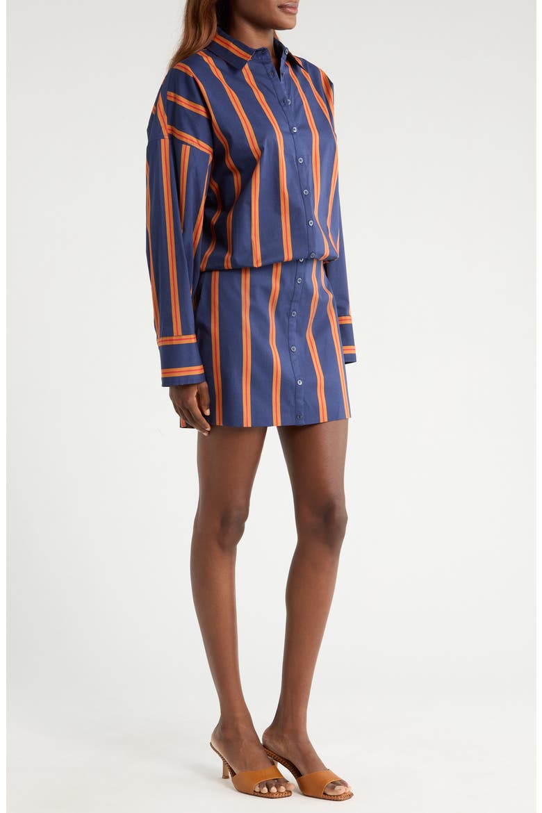 Cynthia Stretch Cotton Mini Shirtdress, Alternate, color, RAILROAD STRIPE