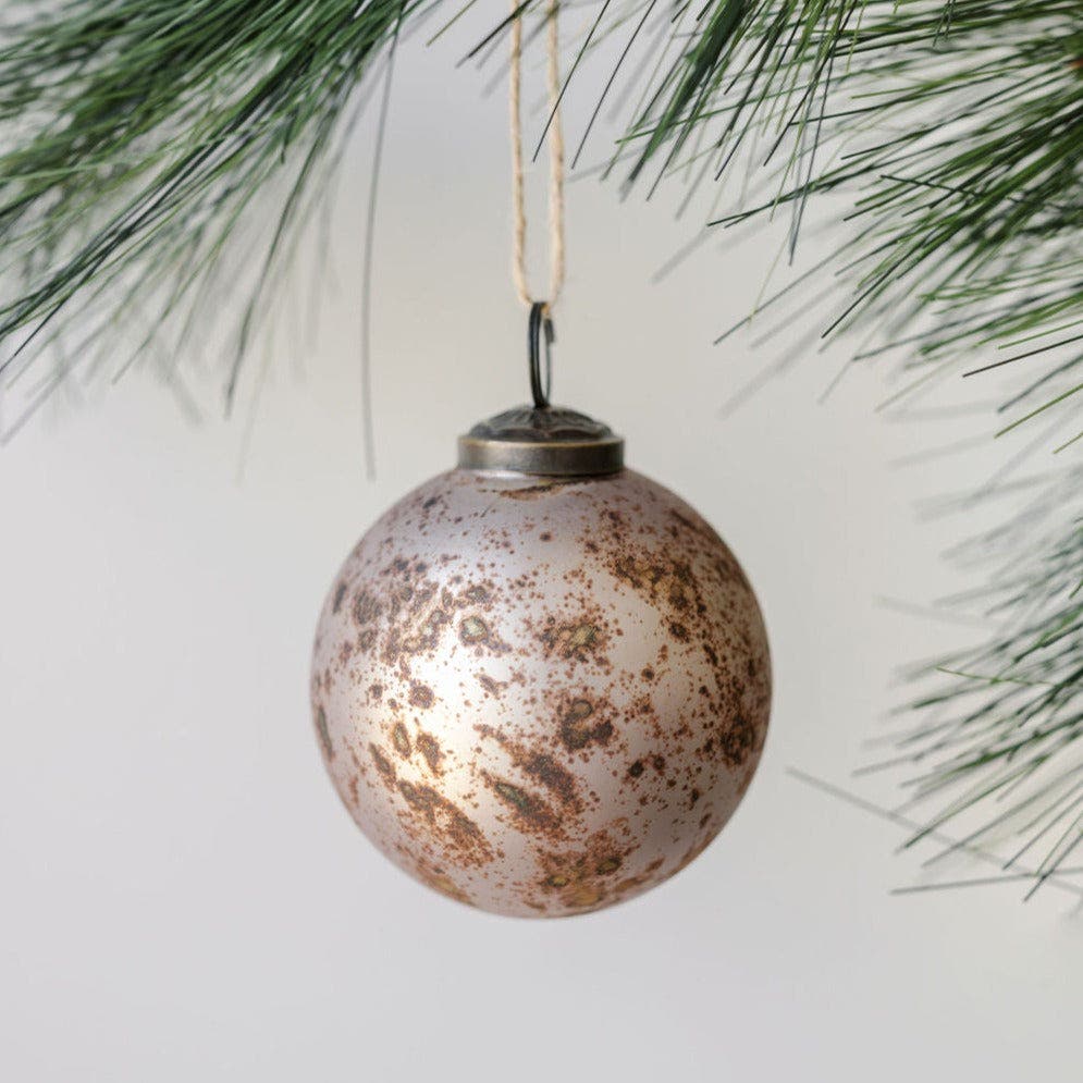 CG Hunter 3" Mercury Marble Glass Ornament in Pewter at Nordstrom