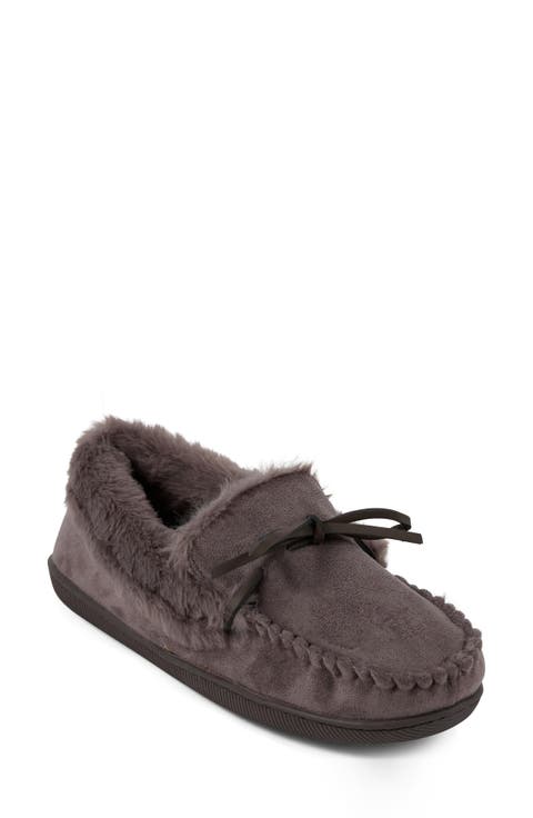 Faux Suede & Faux Fur Lined Slipper (Women)