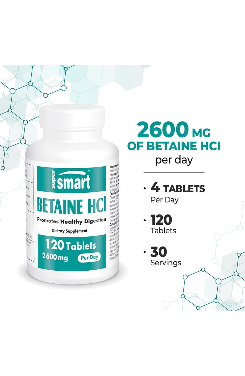 SuperSmart Betaine HCI 2600mg per Day, Alternate, color, NO COLOR
