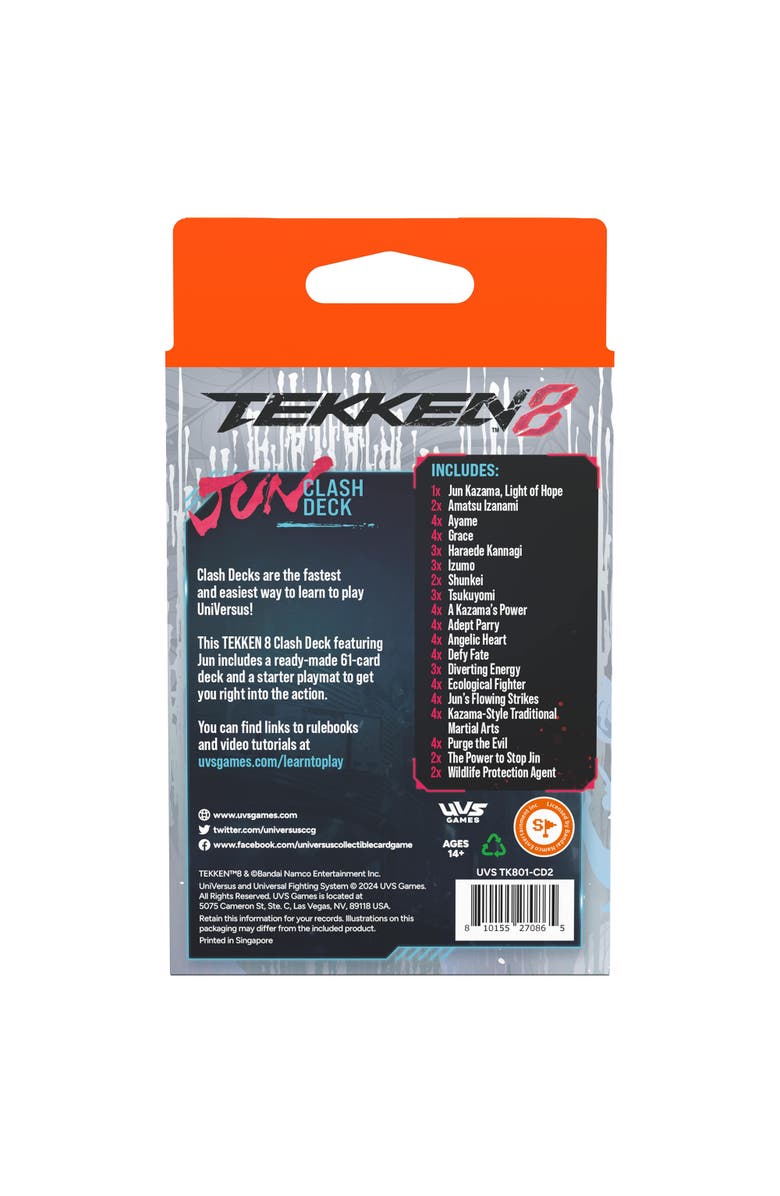 UniVersus Tekken 8 Clash Deck Jun, 63 Pieces, All Ages, Alternate, color, Multicolored